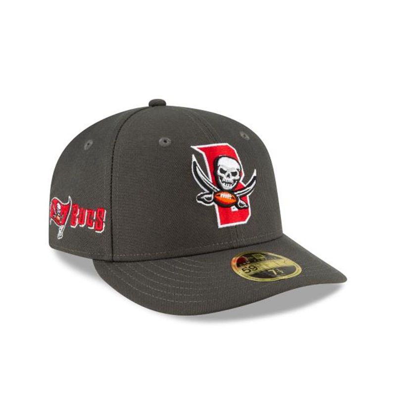 NFL Tampa Bay Buccaneers Logo Mix Low Profile 59Fifty Fitted (QBG3722) - Red New Era Caps